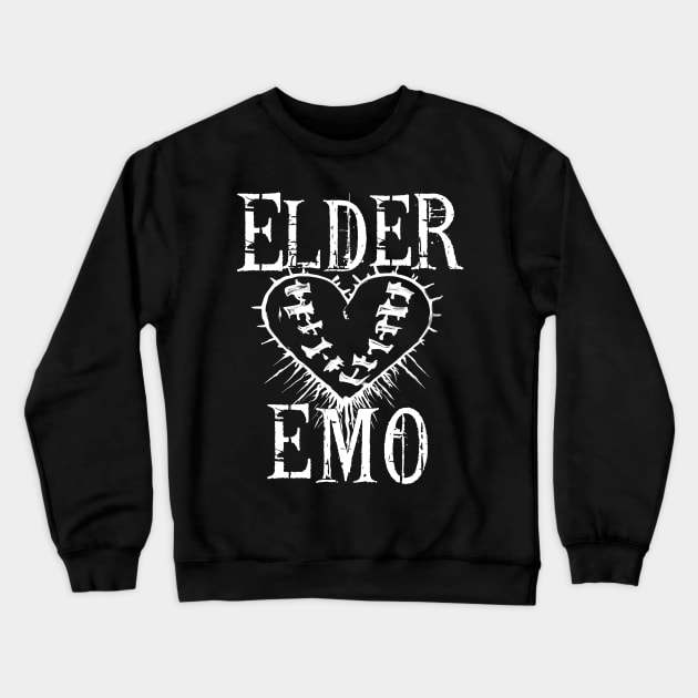 Elder Emo. Alternative Scene, Old Emo Kids Valentine Heart Crewneck Sweatshirt by HalfCat